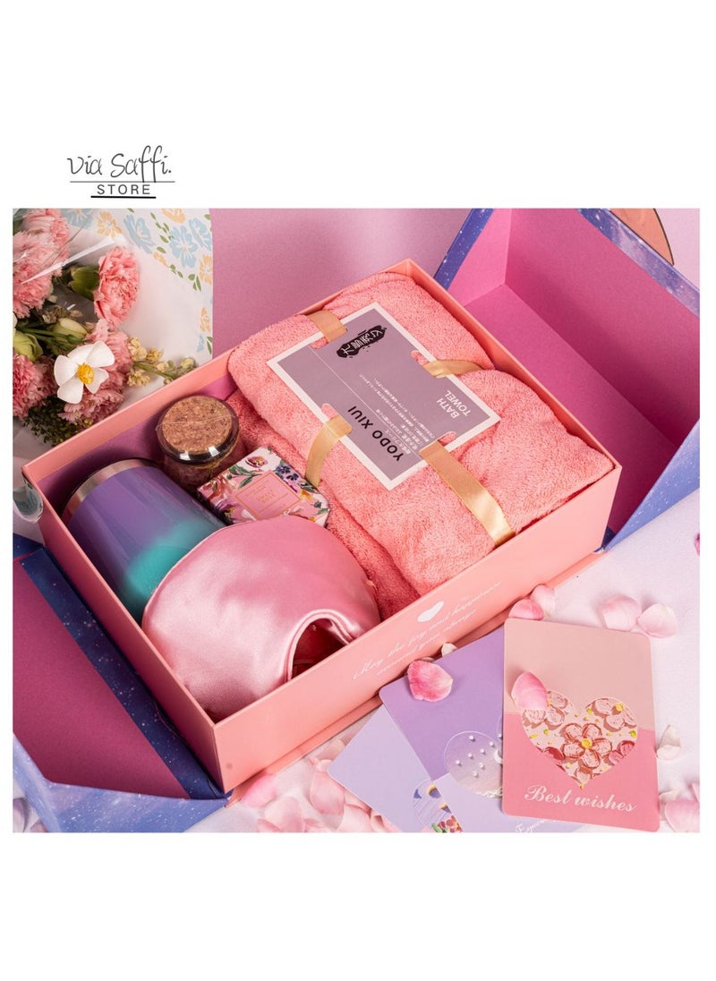 Via Saffi Gifts Basket for Women,Ramadan Birthday Gifts for Women Girlfriend,Spa Gift Set for Women Mom Sister Girls Ladies Girlfriend  - Image 4