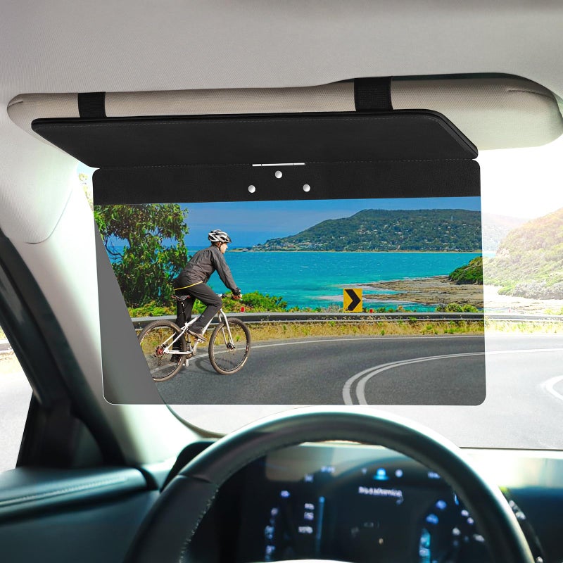 NAZZO Sun Visor Extender for Cars, Adjustable PC Sunshade Lens, Car Sun Visor Extension Blocker, Glare, UV, Stray Light, Snow Blindness Protector, Safe Driving, Universal for Car SUV, Black - Image 1