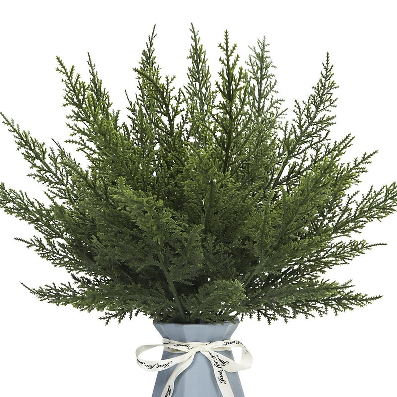 Kunjocy 24PCS Artificial Pine Needles Branches 124 Christmas Greenery Stems Green Plants Fake Pine Sprigs Faux Pine Leaves Picks Crafts Sprays for Xmas Tree DIY Wreaths Garlands Home Decoration 24 Green 