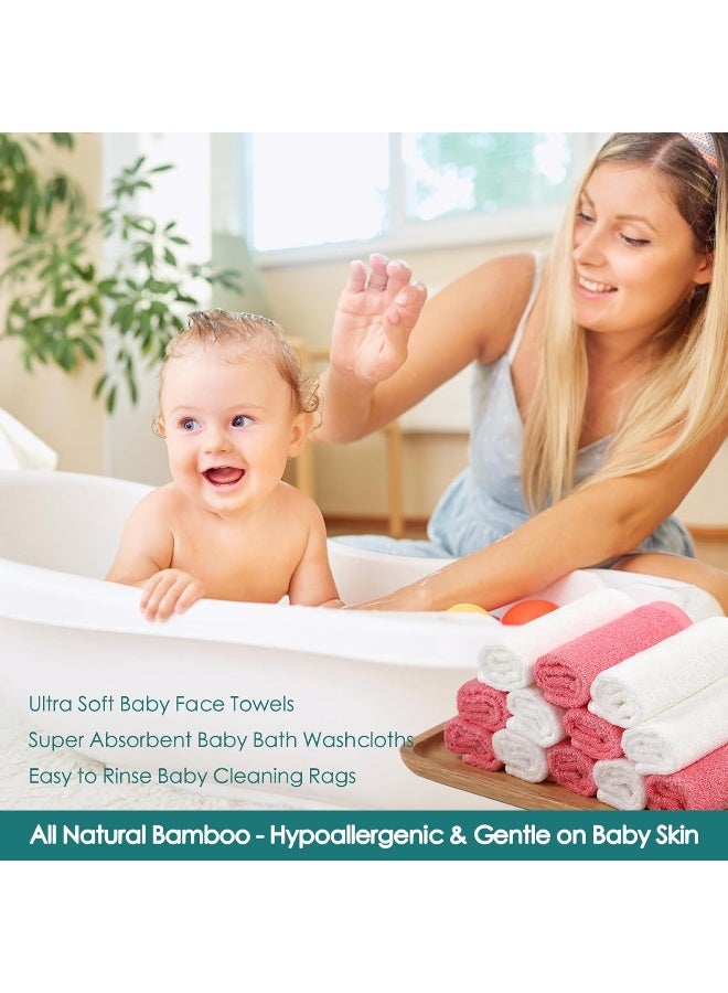 JEFFSUN Baby Washcloths 6 Pack, 10x10 inch Heavenly Soft Pink Wash Cloths for Face and Body - Image 5