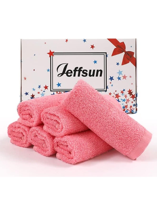 JEFFSUN Baby Washcloths 6 Pack, 10x10 inch Heavenly Soft Pink Wash Cloths for Face and Body - Image 1