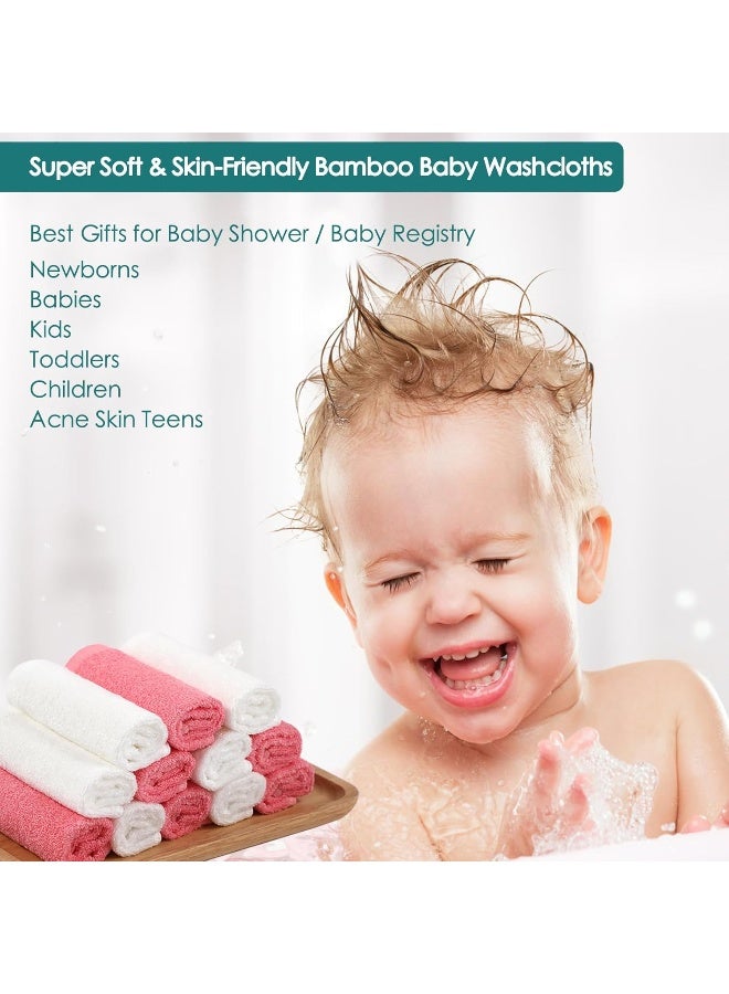 JEFFSUN Baby Washcloths 6 Pack, 10x10 inch Heavenly Soft Pink Wash Cloths for Face and Body - Image 4