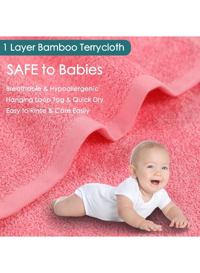 JEFFSUN Baby Washcloths 6 Pack, 10x10 inch Heavenly Soft Pink Wash Cloths for Face and Body - Image 2