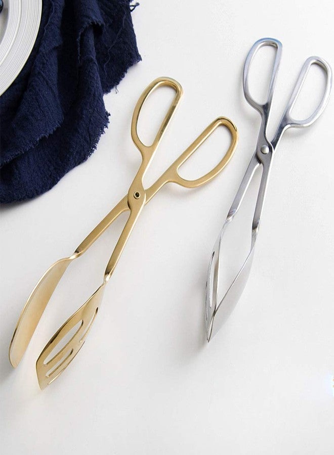 دينبيتيك ملاقط طعام، ملاقط مطبخ من الفولاذ المقاوم للصدأ، ملاقط سلطة للطبخ والشواء والمعجنات والسندويشات والثلج، ملاقط مقص للتقديم - Image 3