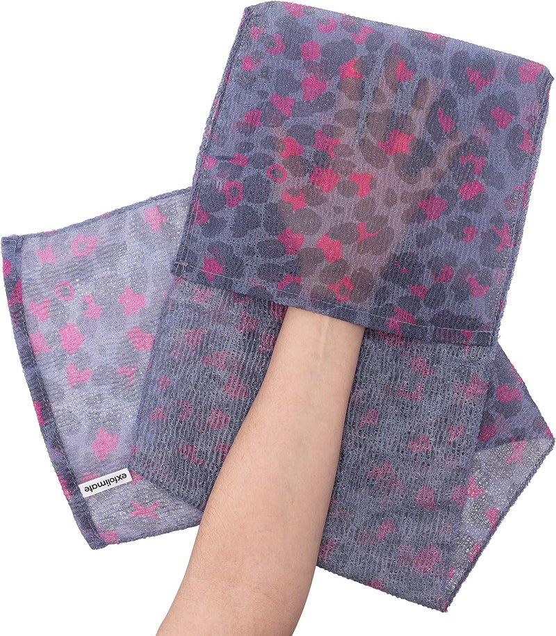 green heart labs ExfoliMATE Magic Exfoliating Shower Cloth Gently Removes Dead Skin for a Youthful Clear Complexion Exotic Animal - Image 2