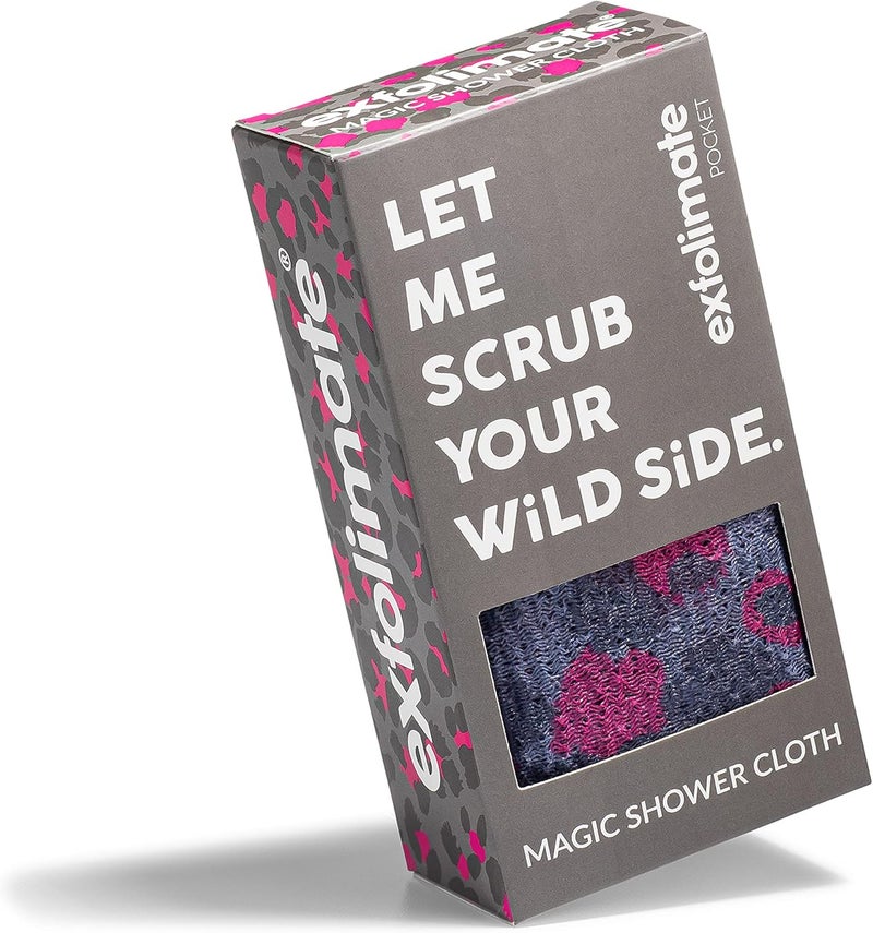 green heart labs ExfoliMATE Magic Exfoliating Shower Cloth Gently Removes Dead Skin for a Youthful Clear Complexion Exotic Animal - Image 1