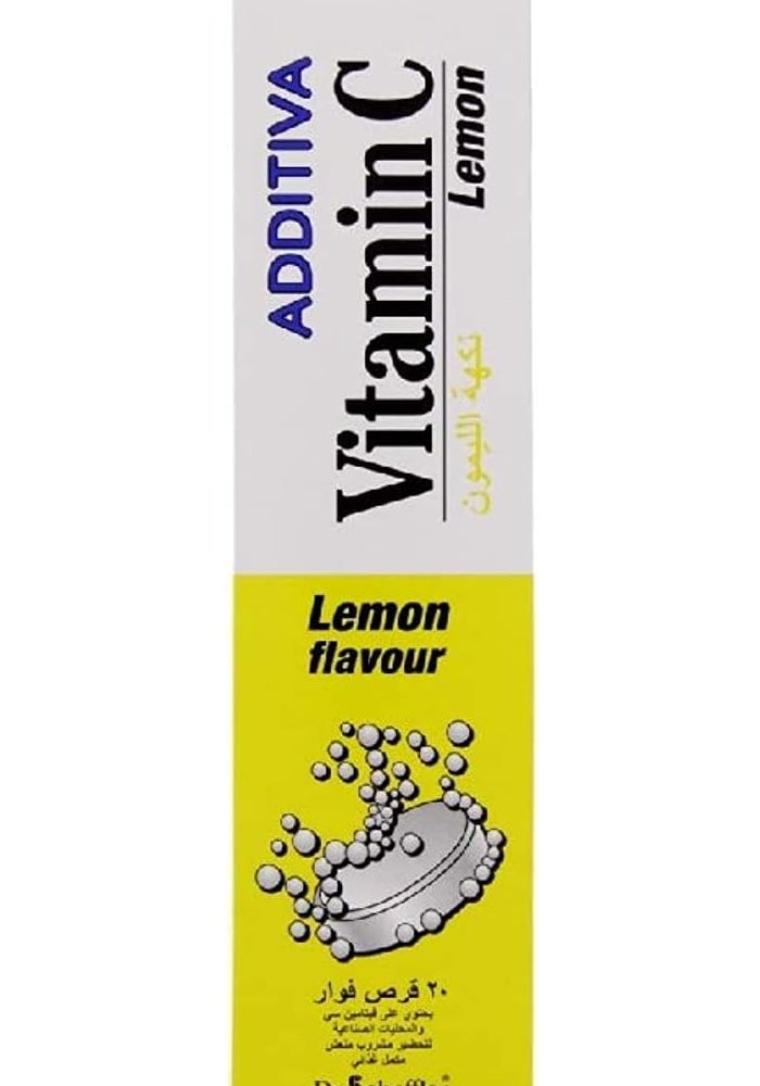 Additiva Vitamin C 1000mg Lemon Effervescent Tablets - 20 Count
