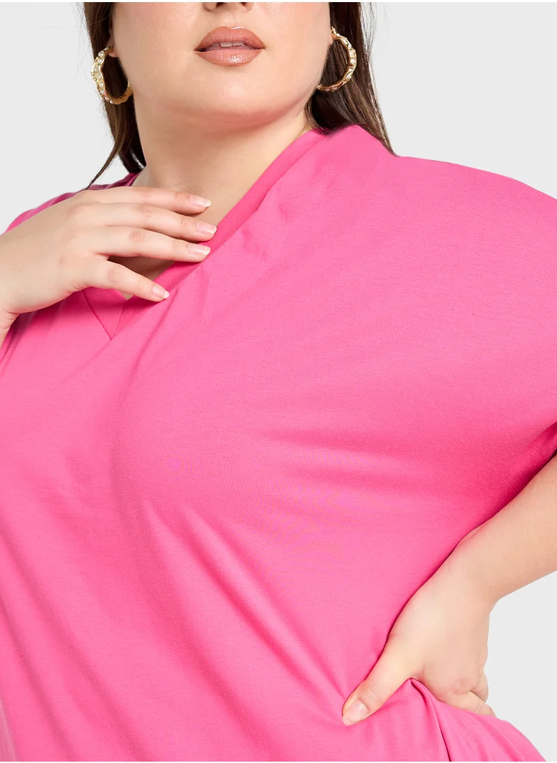 Ginger Plus V Neck Relaxed T-Shirt