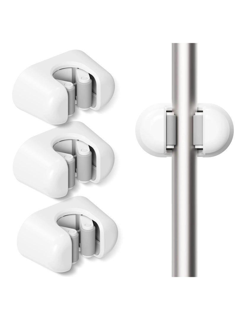 SYOSI حامل مكنسة وممسحة مثبت على الحائط مجموعة 3 قطع، حامل مكنسة مثبت على الحائط ذاتي اللصق، منظم منتج تنظيف قوي ذاتي اللصق، ممسك للحائط للحمام، الحديقة، الكراج - Image 1