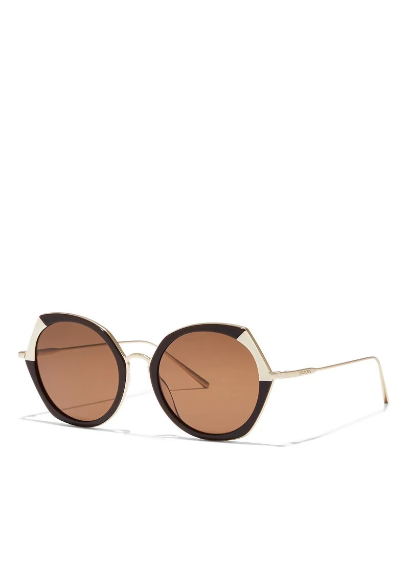 30Sundays MARAIS - La French Collection Women Brown Sunglasses - Frame Material: Metal + Acetate - Lens Color: Brown- Frame Color: Brown - Full Rim