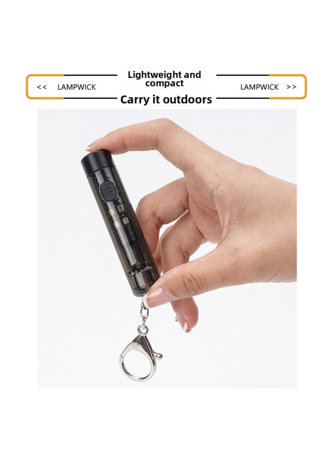 Portable Mini Flashlight Type-C Charging Whistle Lamp Cap Clip Lamp Gift Flashlight Keychain Lamp 