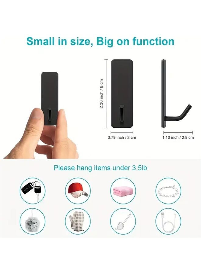 6 قطع من الخطافات اللاصقة الفضية غير القابلة للصدأ، تركيب على الحائط دون الحاجة إلى الحفر - Image 4