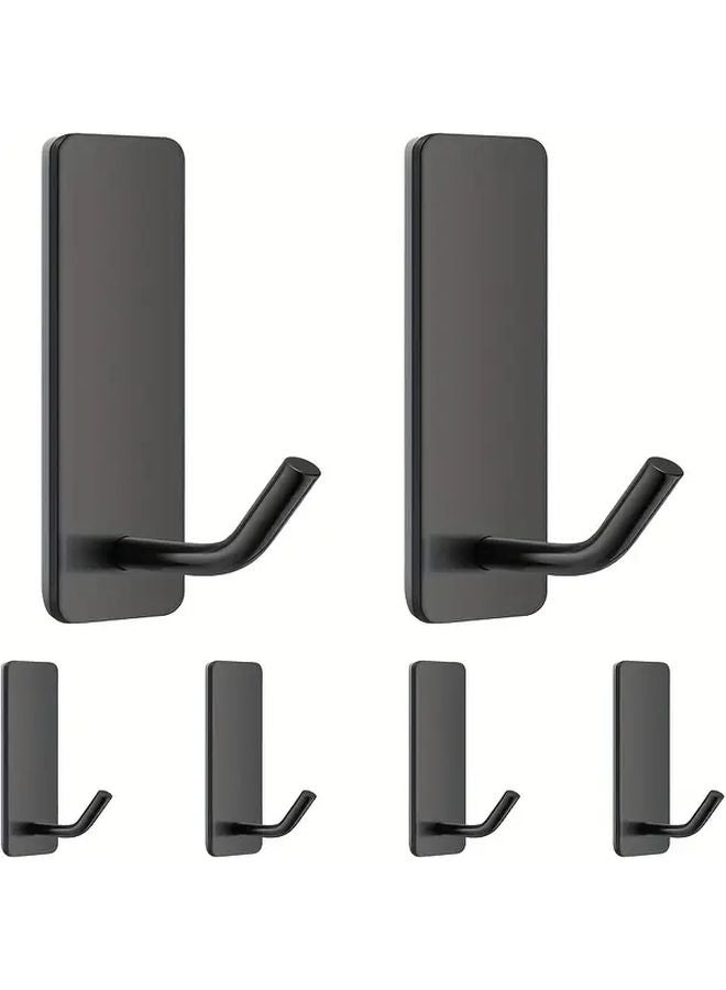 6 قطع من الخطافات اللاصقة الفضية غير القابلة للصدأ، تركيب على الحائط دون الحاجة إلى الحفر - Image 2