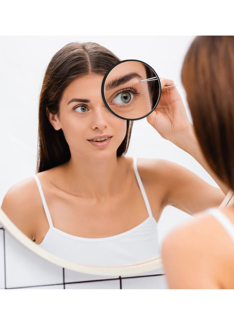 KASTWAVE - Magnifying Mirror, 3.5 Inch 20X Mirror & 10X Magnifier Mirrors with 2 Suction Cups, Small Travel Magnifying Mirror and Tweezers Kit for Eyebrow Tweezing, Blackhead Blemish Removal (Black) - Image 1