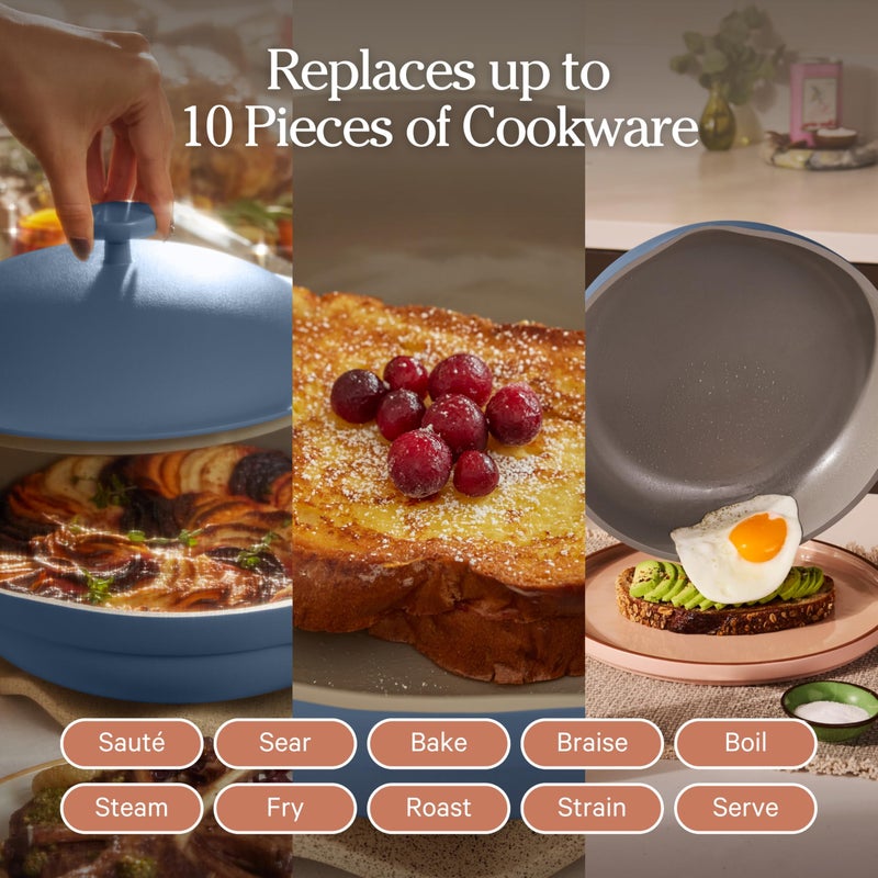 Our Place مقلاة Our Place Always Pan 2.0-10.5" (2.6 Qt) غير لاصقة، خالية من السموم من السيراميك | مقلاة قلي و تحمير مصنوعة من الألمنيوم ببراءة اختراع 10 في 1 | آمنة للفرن، التحريض وجميع أسطح الطهي حتى 450°F - Image 3