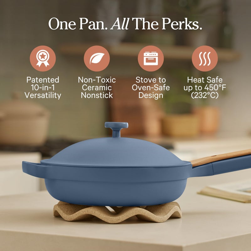 Our Place مقلاة Our Place Always Pan 2.0-10.5" (2.6 Qt) غير لاصقة، خالية من السموم من السيراميك | مقلاة قلي و تحمير مصنوعة من الألمنيوم ببراءة اختراع 10 في 1 | آمنة للفرن، التحريض وجميع أسطح الطهي حتى 450°F - Image 2