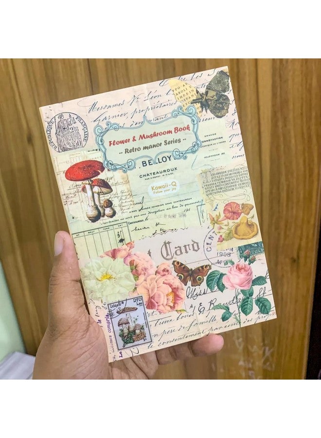 Ngel Vintage Decorative Sticker Book || Paper Cutout & Sticker Book with Paper Sticker || Aesthetic Deco Sticker Book for Scrapbooking & Creative Journaling (Pack of 1) (Flower & Mushroom Book) - Image 1