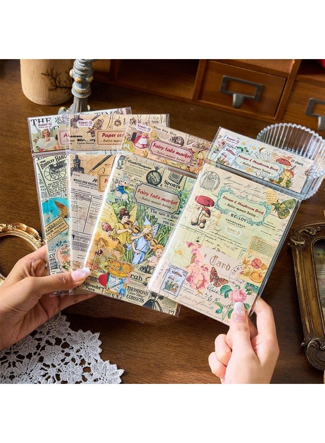 Ngel Vintage Decorative Sticker Book || Paper Cutout & Sticker Book with Paper Sticker || Aesthetic Deco Sticker Book for Scrapbooking & Creative Journaling (Pack of 1) (Flower & Mushroom Book) - Image 2