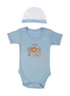 Babies Basic 5 Piece Unisex 100% Cotton Gift Set Include Bib, Romper, Mittens, Cap And Sleepsuit/Jumpsuit- Life Is Better  - Image 4