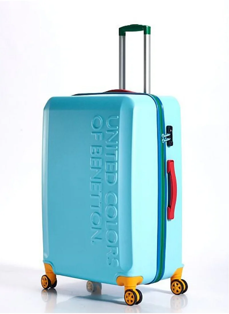 UNITED COLORS OF BENETTON BNTA-203X Set of 2 Luggage with TSA Lock| Material- Acrylonitrile Butadiene Styrene| Adjustable Trolley Handle | Smooth Dual Wheels 360degree rotate| SIZE-20/28| LIGHT BLUE