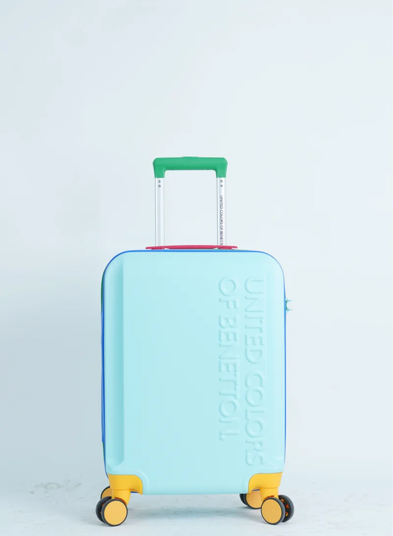 UNITED COLORS OF BENETTON BNTA-203X Set of 2 Luggage with TSA Lock| Material- Acrylonitrile Butadiene Styrene| Adjustable Trolley Handle | Smooth Dual Wheels 360degree rotate| SIZE-20/28| LIGHT BLUE