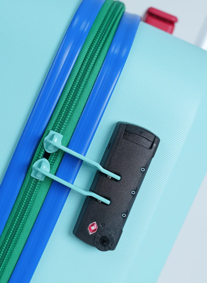 UNITED COLORS OF BENETTON BNTA-203X Set of 2 Luggage with TSA Lock| Material- Acrylonitrile Butadiene Styrene| Adjustable Trolley Handle | Smooth Dual Wheels 360degree rotate| SIZE-20/28| LIGHT BLUE