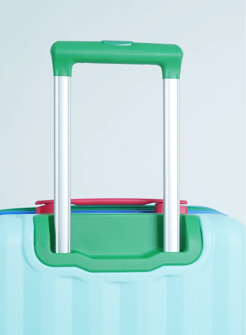 UNITED COLORS OF BENETTON BNTA-203X Set of 2 Luggage with TSA Lock| Material- Acrylonitrile Butadiene Styrene| Adjustable Trolley Handle | Smooth Dual Wheels 360degree rotate| SIZE-20/28| LIGHT BLUE