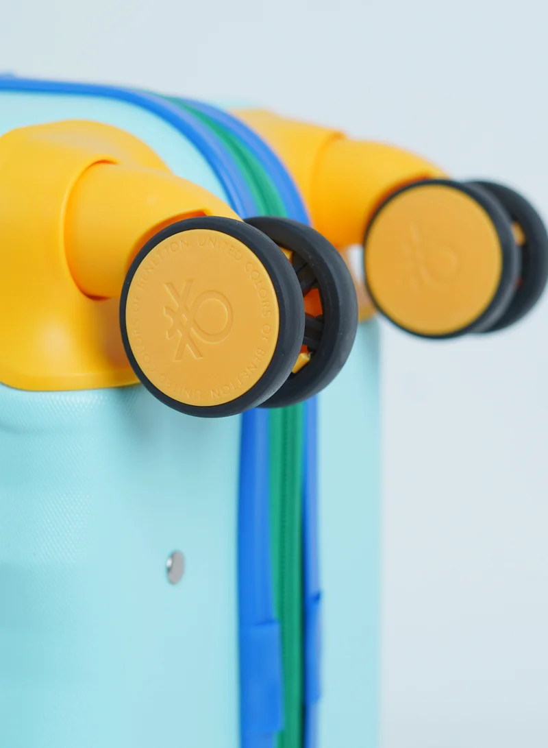 UNITED COLORS OF BENETTON BNTA-203X Set of 2 Luggage with TSA Lock| Material- Acrylonitrile Butadiene Styrene| Adjustable Trolley Handle | Smooth Dual Wheels 360degree rotate| SIZE-20/28| LIGHT BLUE