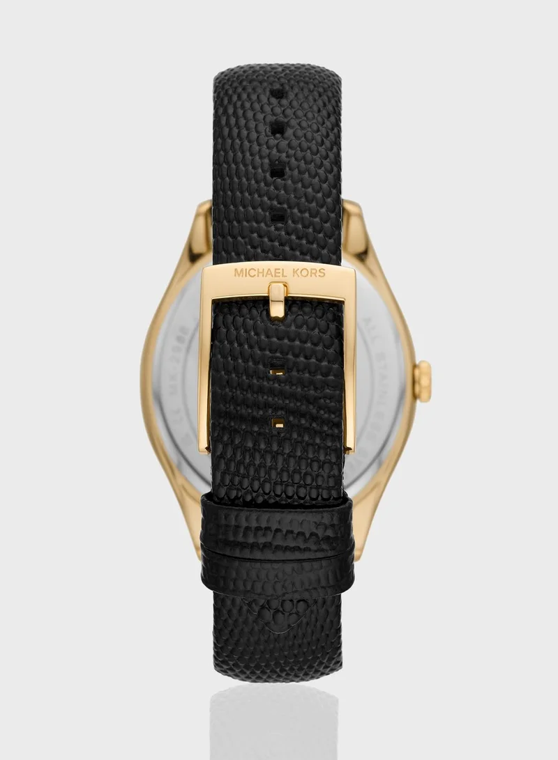 Michael Kors Harlowe Leather Strap Analog Watch