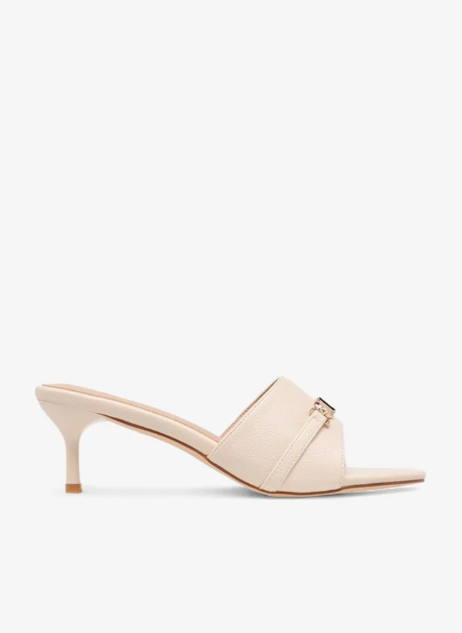 Flora Bella By Shoexpress Women Metal Accent Slip-On Sandals with Stiletto Heels
