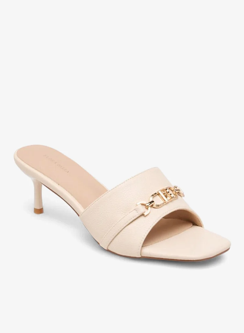 Flora Bella By Shoexpress Women Metal Accent Slip-On Sandals with Stiletto Heels