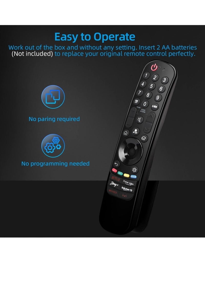 Universal for LG Magic Remote Control, Replacement for LG LED OLED LCD 4K UHD Smart TV, with Buttons for Netflix, Prime Video, Disney Plus, LG-Channels Button