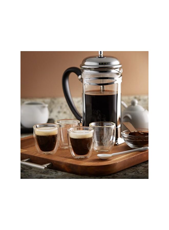 S-TOP Double Wall Espresso Shot Glasses – Insulated Coffee Cup Set – 73.7 grams, Set of 4 – Coffee Gift Box - Image 3