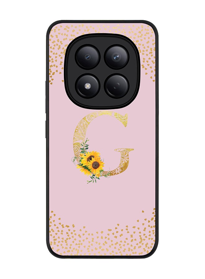 For Xiaomi Redmi Note 15 Pro 4G Case,Slim fit Camera Protection, Shockproof Thin Phone cover  - Custom Floral Monogram - G  (Pink )