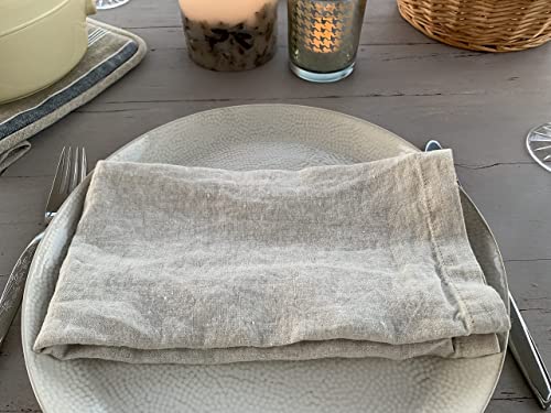 Eight Owls Linen Napkins – 100% French Flax – Stonewashed Pure Linen Cloth Napkins – Mitered Corners – Set of 4 (Natural) - Image 3