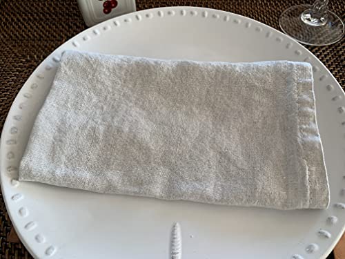 Eight Owls Linen Napkins – 100% French Flax – Stonewashed Pure Linen Cloth Napkins – Mitered Corners – Set of 4 (Natural) - Image 5