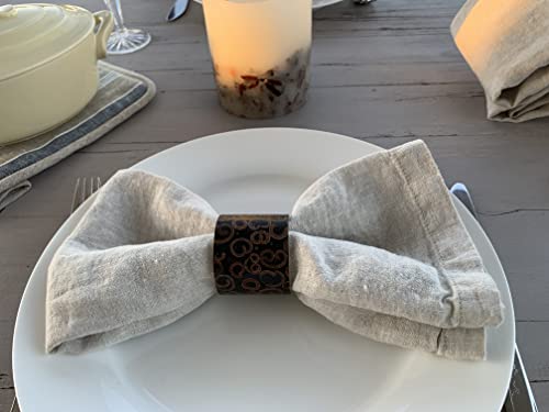 Eight Owls Linen Napkins – 100% French Flax – Stonewashed Pure Linen Cloth Napkins – Mitered Corners – Set of 4 (Natural) - Image 4