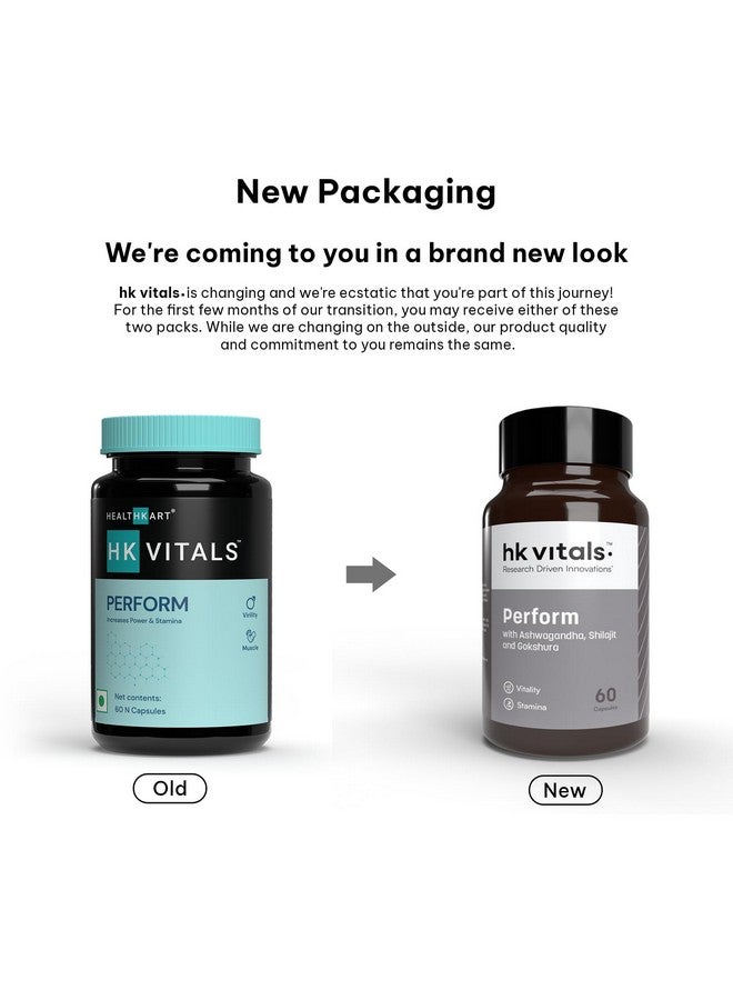 HEALTHKART هيلث كارت HK فايترز بيرفورم، مع 15 عشبة هندية، غوكشورا، أشواغاندا، سافيد موسلي وشاتافاري، من أجل القوة والقدرة على التحمل، 60 كبسولة نباتية - Image 2