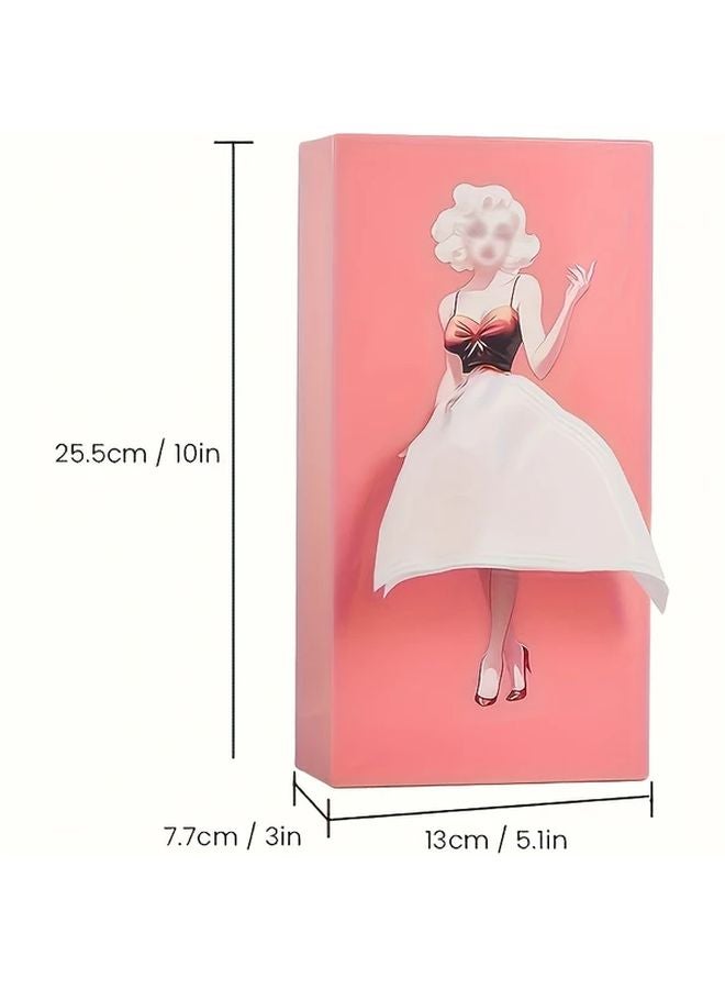 Pink Paper Towel Holder With Skirt Design ABS Resin Includes 20pcs Acrylic Hair Ties - Image 4