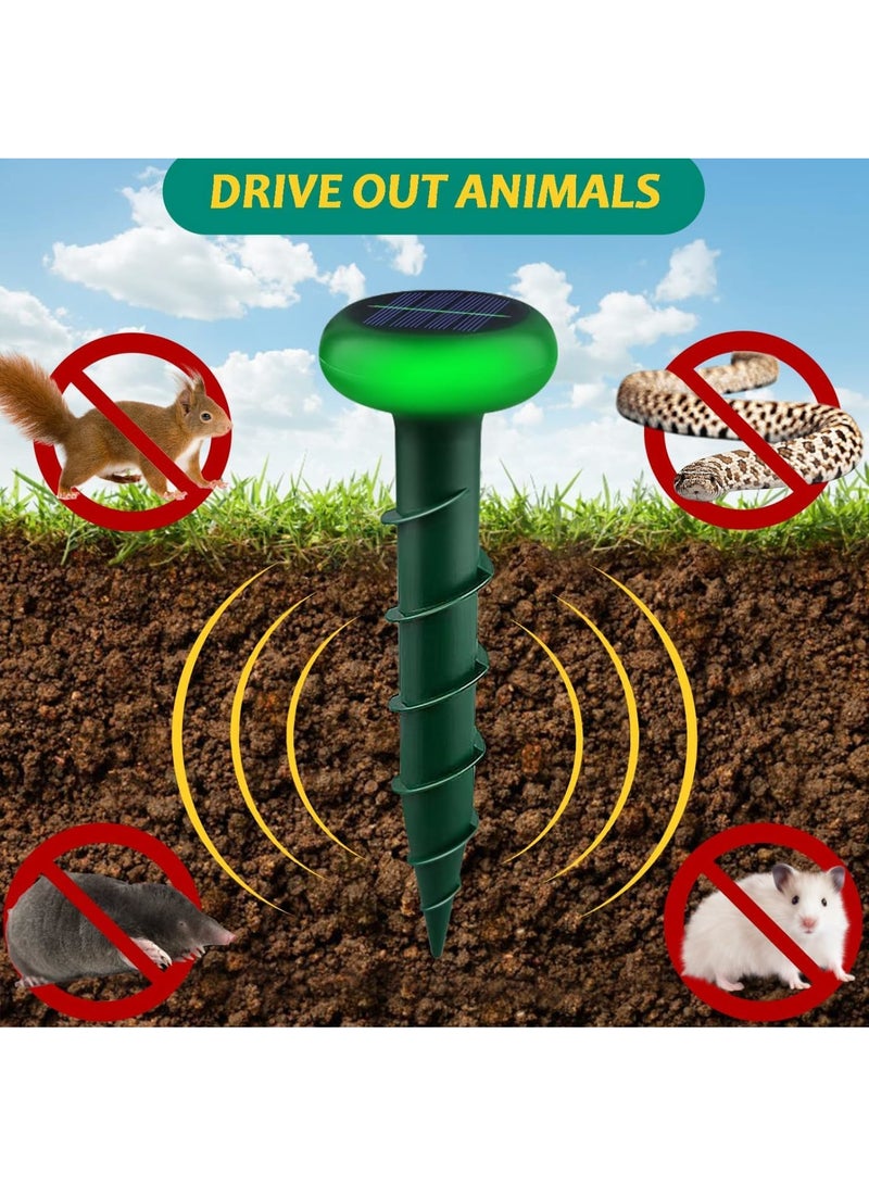 KASTWAVE Solar Mole Repellent, 2 Pack Ultrasonic Vole Chaser, Easy Install Mole Deterrent, Effective Repels Foxes and lizards, Quiet Outdoor Vibration Deterrent for Pests, Snake, Racoon, Armadillo - Image 4