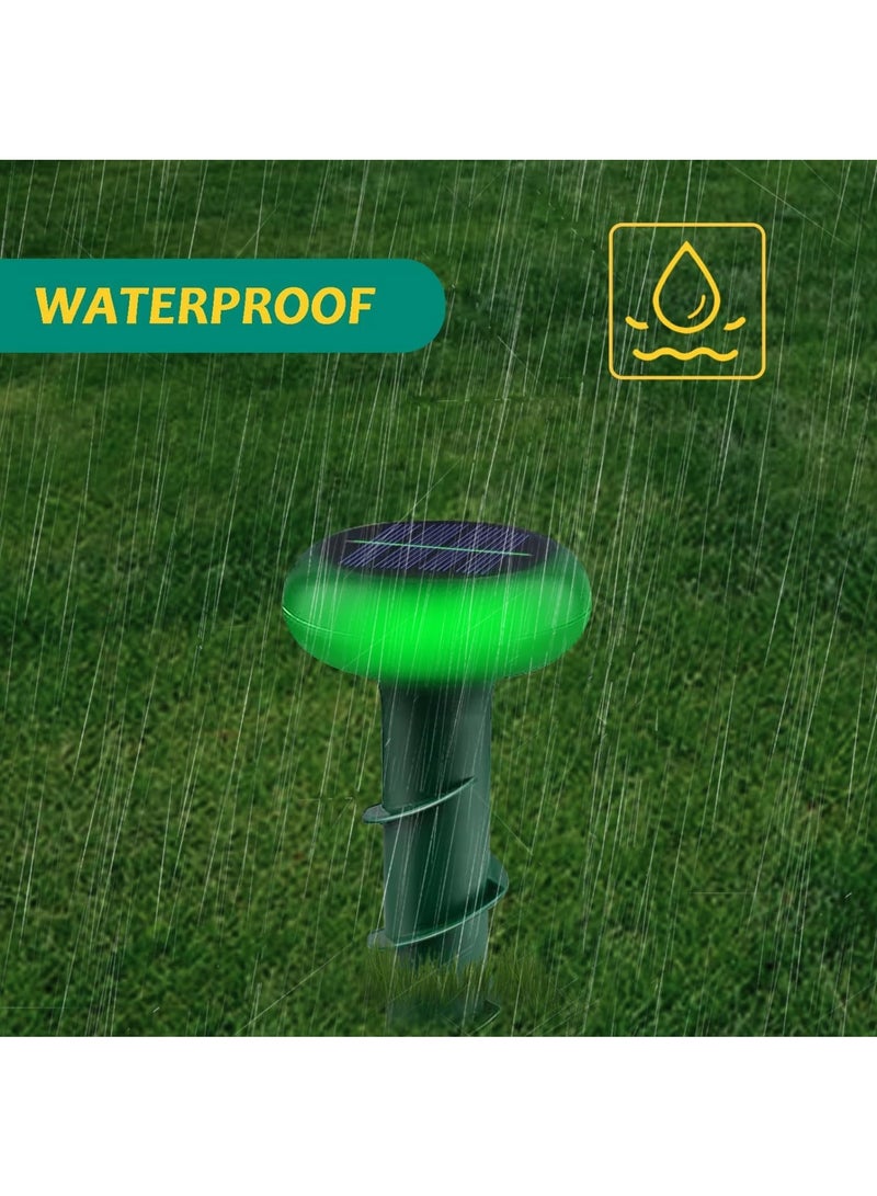 KASTWAVE Solar Mole Repellent, 2 Pack Ultrasonic Vole Chaser, Easy Install Mole Deterrent, Effective Repels Foxes and lizards, Quiet Outdoor Vibration Deterrent for Pests, Snake, Racoon, Armadillo - Image 3