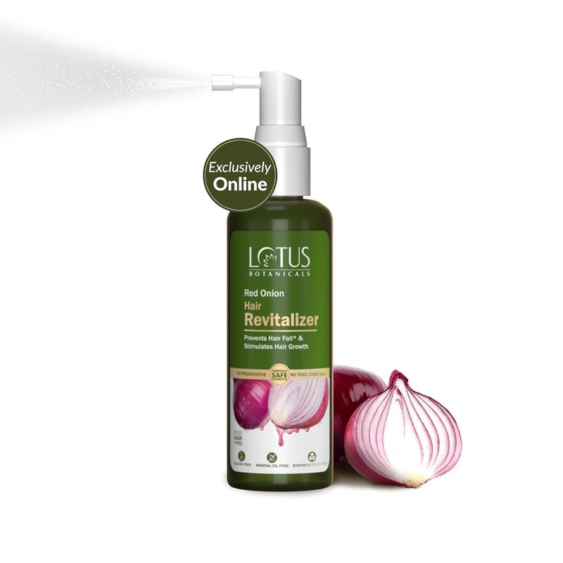 LOTUS BOTANICALS Lotus Botanicals Red Onion Hair Revitalizer Serum  Volumising  Repairing  Mineral Oil Silicon  Chemical Free  All Hair Types  100ml - Image 1