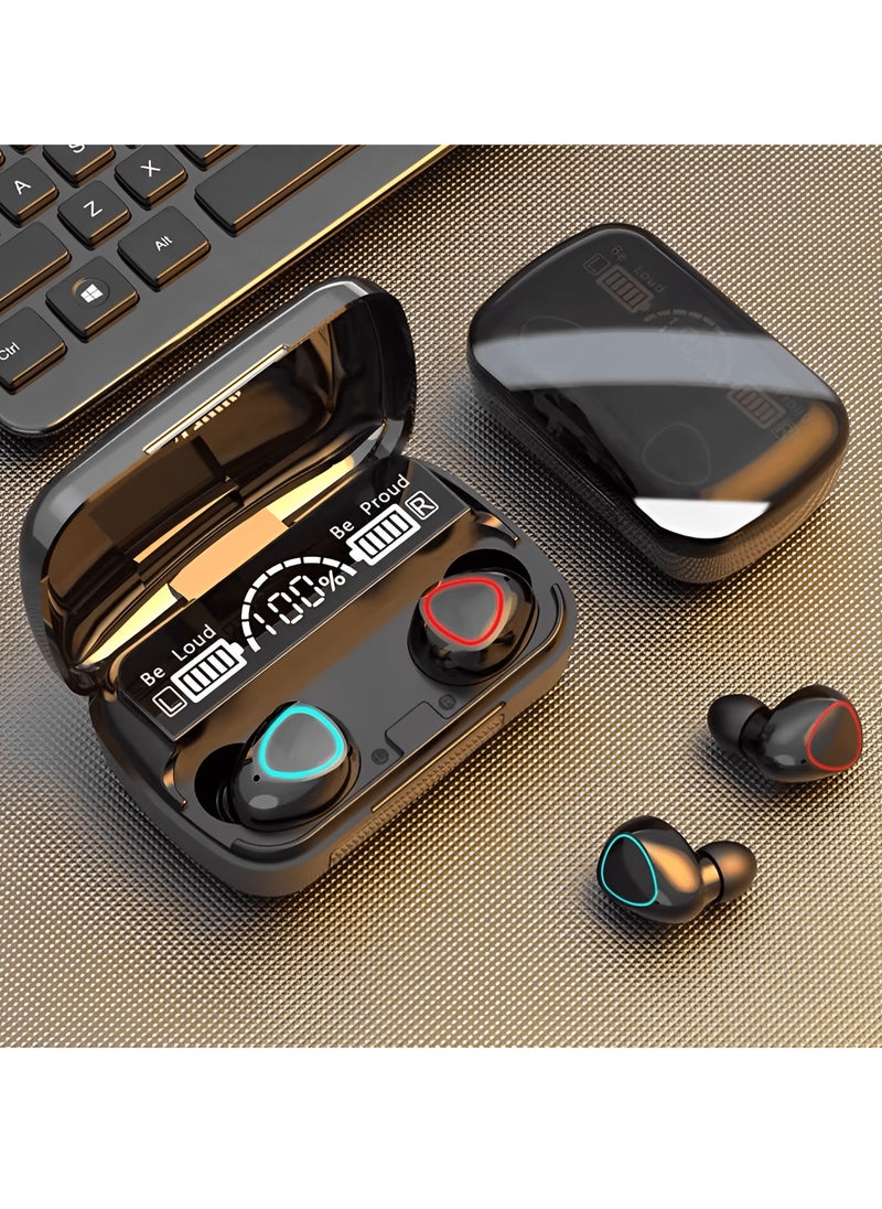 ماركة غير محددة - سماعة لاسلكية M10 True Wireless بتقنية بلوتوث V5.1، شحن سريع، شاشة رقمية، صوت عالي، تحكم باللمس - Image 1