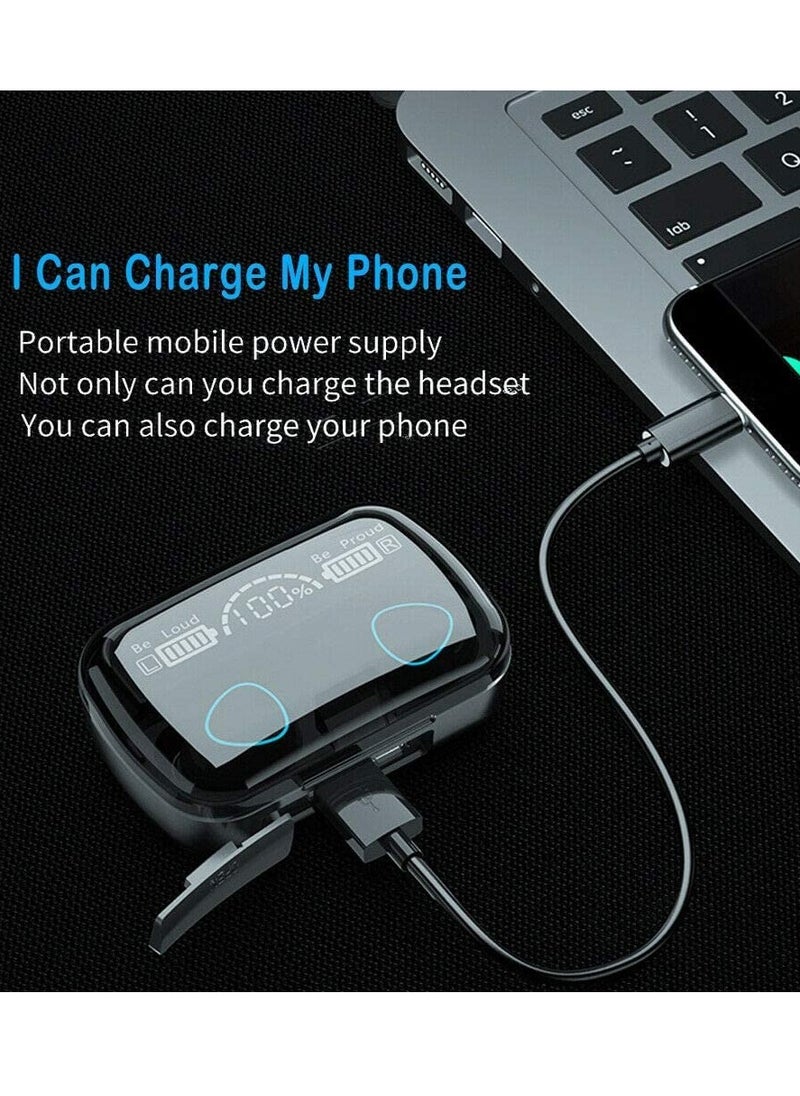 ماركة غير محددة - سماعة لاسلكية M10 True Wireless بتقنية بلوتوث V5.1، شحن سريع، شاشة رقمية، صوت عالي، تحكم باللمس - Image 1