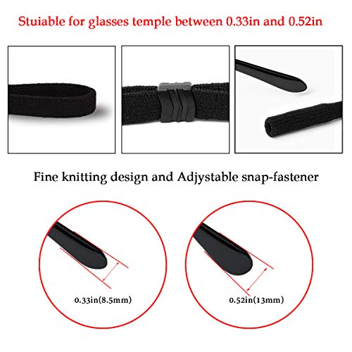 HALF CRESCEN, Men's Eyeglass Chains, Adjustable Glasses Straps, Sports Unisex Sunglass Retainer Holder Strap(2Pcs) - Image 3