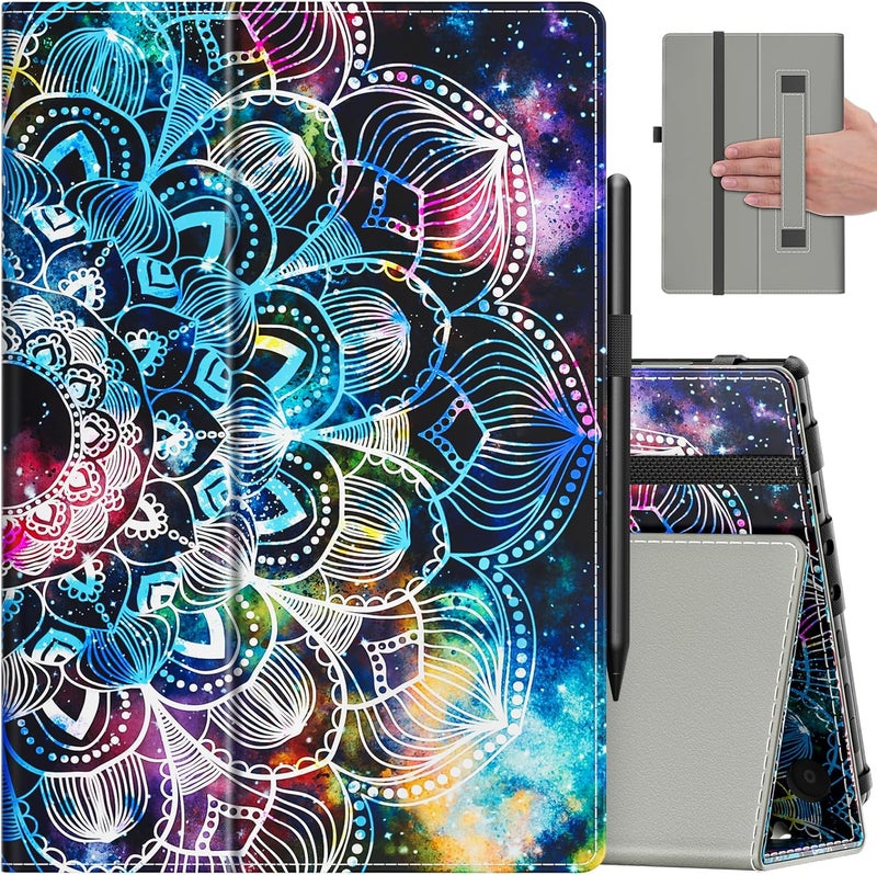 VORI Folio Case for All-New Amazon Fire HD 8 and Fire HD 8 Plus Tablet (10th Generation, 2020 Release), Slim Premium PU Leather Stand Protective Cover with Auto Wake/Sleep, Mandala Galaxy - Image 1