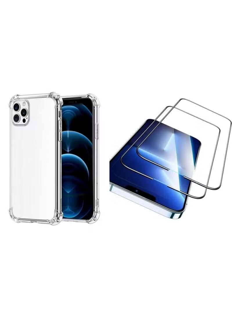 Zaboon Full Screen Protector Tempered Glass IPhone 14 Pro Max Protective  Case Cover Clear  2pcs - Image 1