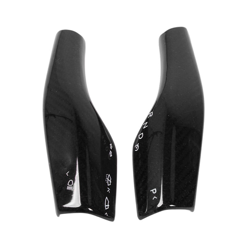 2PCS Steering Wheel Gear Shift Cover Real Carbon Fiber Scratch Proof Replacement for Tesla Model 3 Y 3K Twill Gloss - Image 4