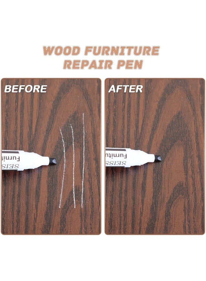 SEISSO Furniture Markers Touch Up - Set of 17 - Furniture Scratch Repair Markers Kit, Wood Touch Up Markers and Wax Sticks with Sharpener, for Scratches, Stains, Floors, Laminate, Cabinet - Image 2