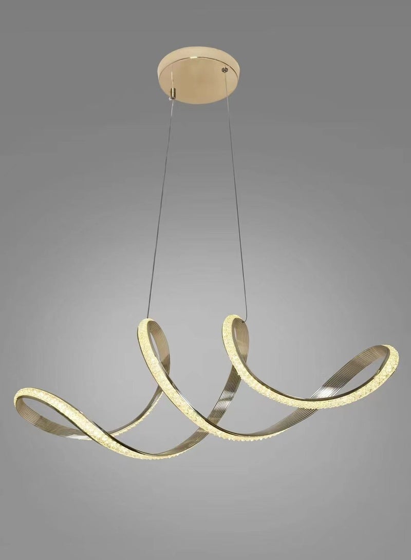 Visionary Home Using Adjustable Three Colour LED Chandelier (Warm/Cool/ Neutral Light) , Golden Body Unique Shape Pendant Light for Living Room, Lobby, Study Room, Kitchen, Bedroom, Dining Room, Cafe - Image 2